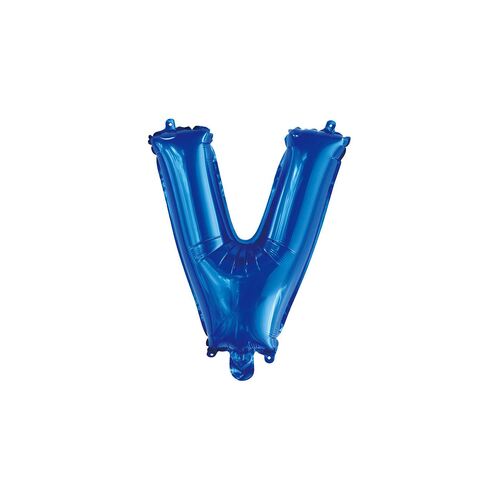 Royal Blue V Letter Foil Balloon 35cm