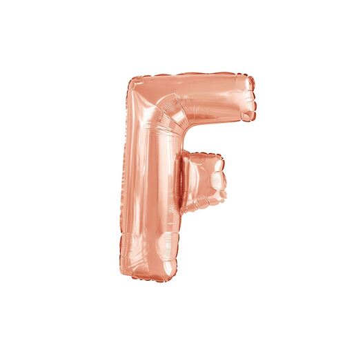 Rose Gold F Letter Foil Balloon 35cm