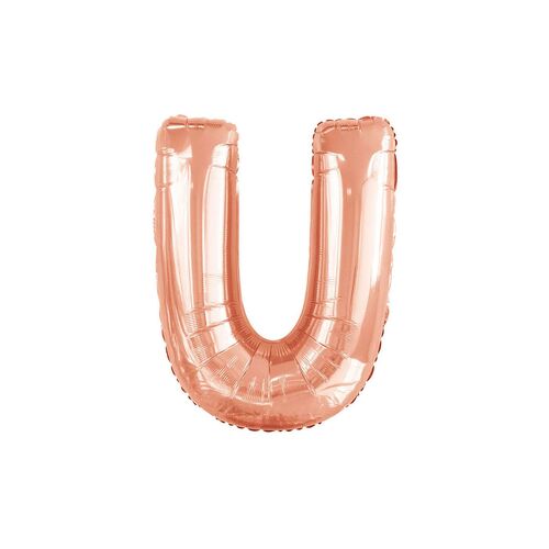 Rose Gold U Letter Foil Balloon 35cm