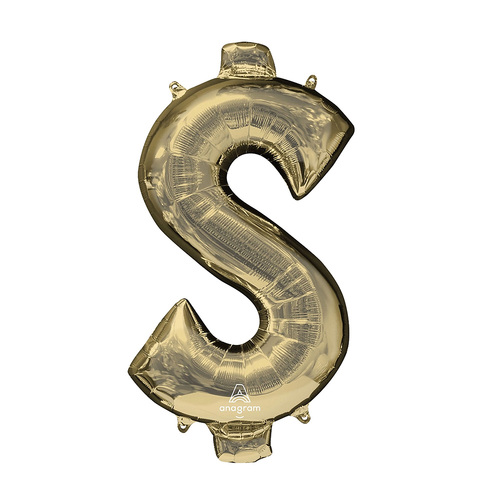 SuperShape Symbol Dollar White Gold Foil Balloon