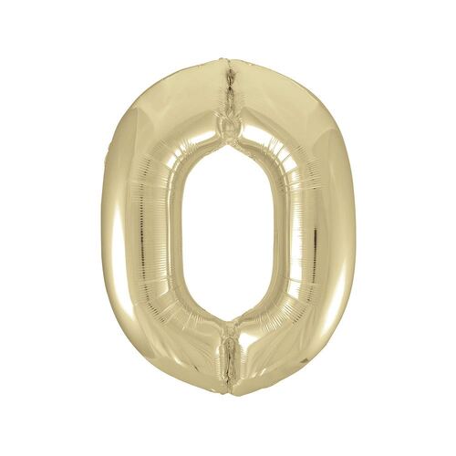 86cm Champagne Gold "0" Number Foil Balloon