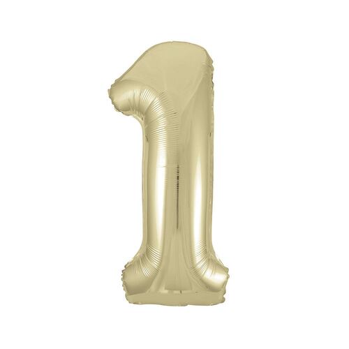 86cm Champagne Gold "1" Numeral Foil Balloon 