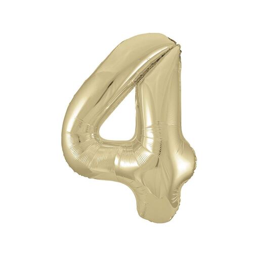 86cm Champagne Gold "4" Numeral Foil Balloon 