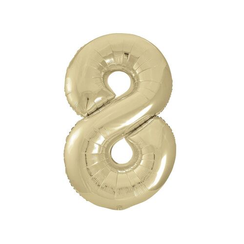 86cm Champagne Gold "8" Numeral Foil Balloon 