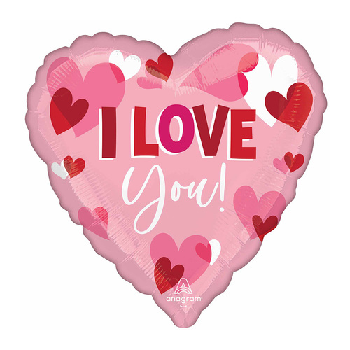 Jumbo HX Happy Valentine's Day Playful Hearts Foil Balloon