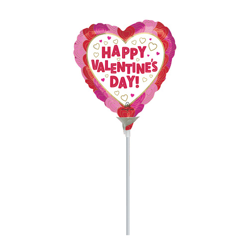 22cm Happy Valentine's Day Wrapped in Hearts Foil Balloon