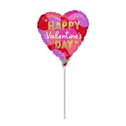 22cm Happy Valentine's Day Blocking Brights Foil Balloon