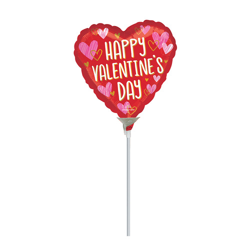 10cm Happy Valentine's Day Sketched Impressions Foil Balloon