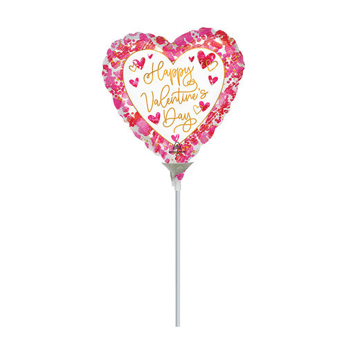 10cm Happy Valentine's Day Heartful Foil Balloon