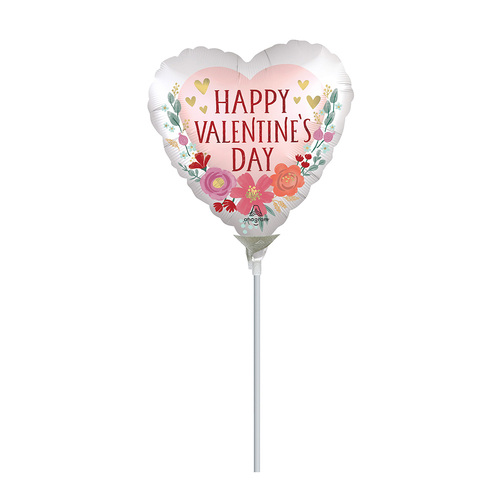 10cm Happy Valentine's Day Romantic Flowers Foil Balloon