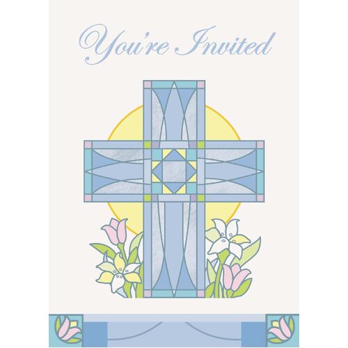 Sacred Cross Bl Invitations 8 Pack