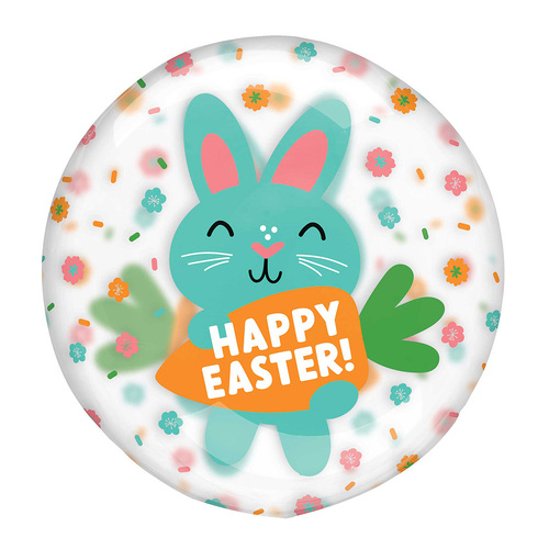 Printed Clearz Happy Easter Cute Bunnies Foil Balloon