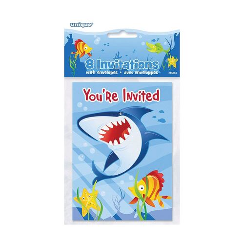 Fin Friends Invitations 8 Pack