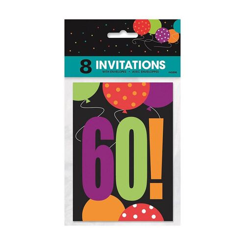 Birthday Cheer 8 Invitations  60 
