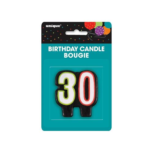 Birthday Cheer Number Candle -30