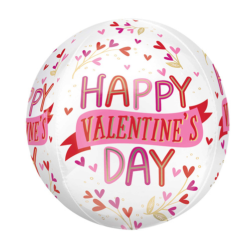 Orbz Happy Valentine's Day Satin Botanical Foil Balloon