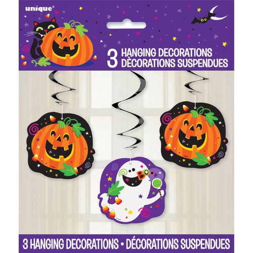 Pumpkin Pals Hanging Swirl Decorations 3 Pack