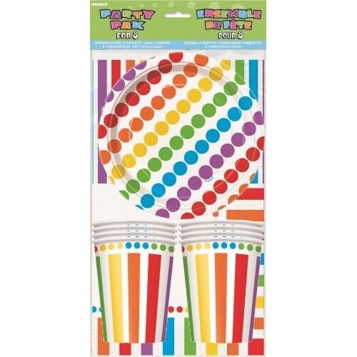 Rainbow Birthday Party Pack For 8