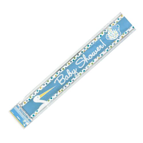 Baby Boy Stork Foil Banner