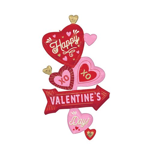 Giant Multi-Balloon Retro Valentine's Day Arrow Foil Balloon