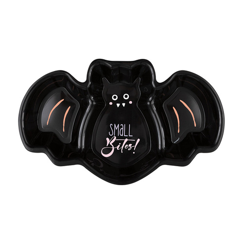 Halloween Bat Shaped Reusable Plastic Serving Tray 33cm X 20cm