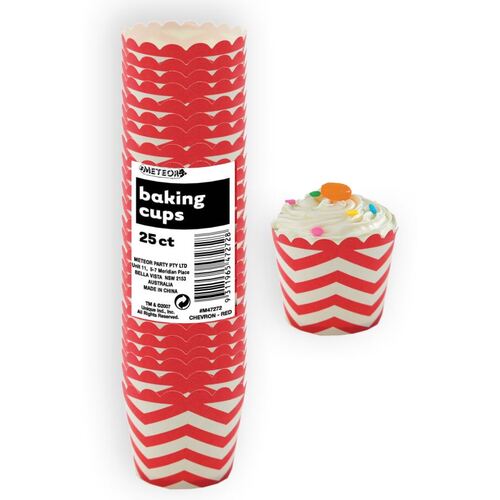Chevron Rubyred Paper Baking Cups 25 Pack