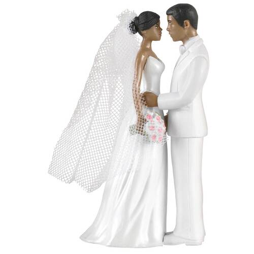 Cake Topper Bride & Groom African American Plastic