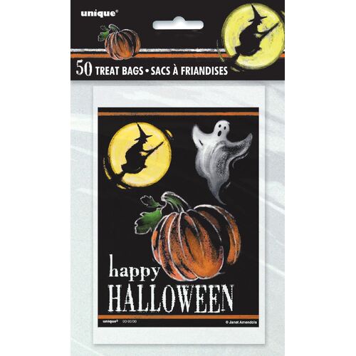 Ghostly HalloweenTrick-Or-Treat Bags 50 Pack