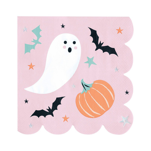 Pastel Hauntings Foil Stamped Scalloped Edge Luncheon Napkins 2ply 33cm x 33cm 16 Pack