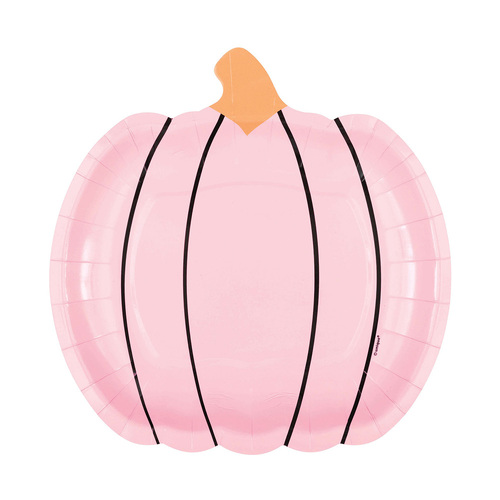 Posh Halloween Pumpkin Shaped Paper Plates 22cm 8 Pack