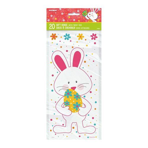 Easter Bunny Cello Bags 20 Pack