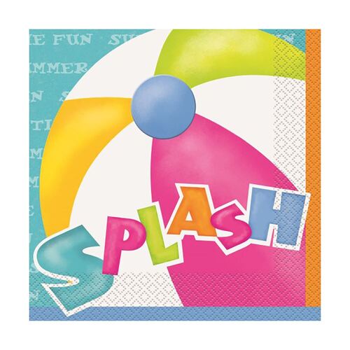 Pool Party Luncheon Napkins 2ply 16 Pack
