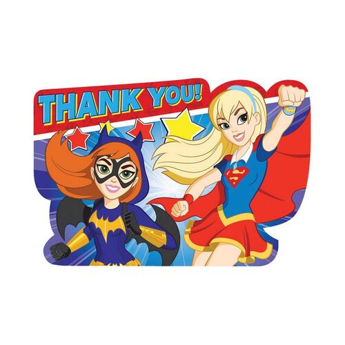 DC Superhero Girls Thank You Cards 8 Pack