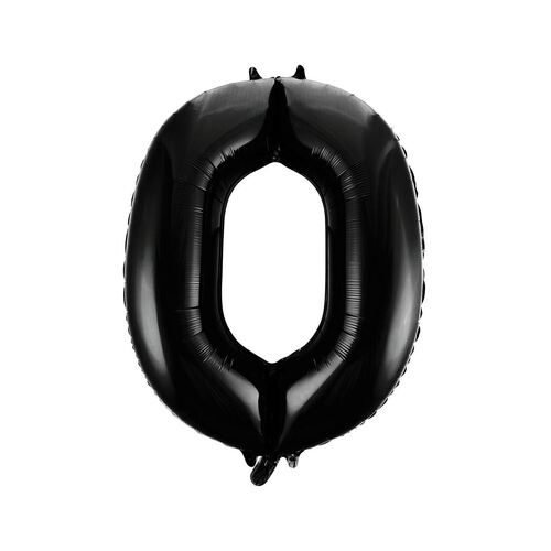 Black 0 Number Foil Balloon 86cm
