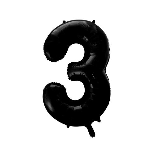 86cm Black 3 Number Foil Balloon