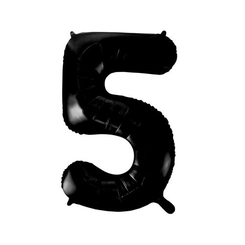 86cm Black 5 Number Foil Balloon
