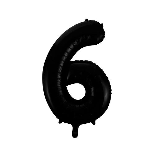 86cm Black 6 Number Foil Balloon