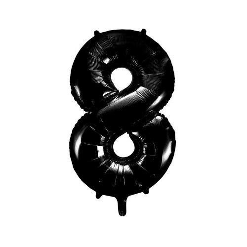 Black 8 Number Foil Balloon 86cm
