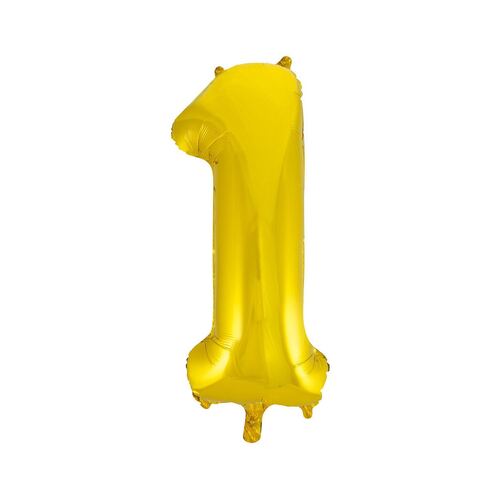 Gold 1 Number Foil Balloon 86cm