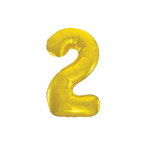 86cm Gold 2 Number Foil Balloon