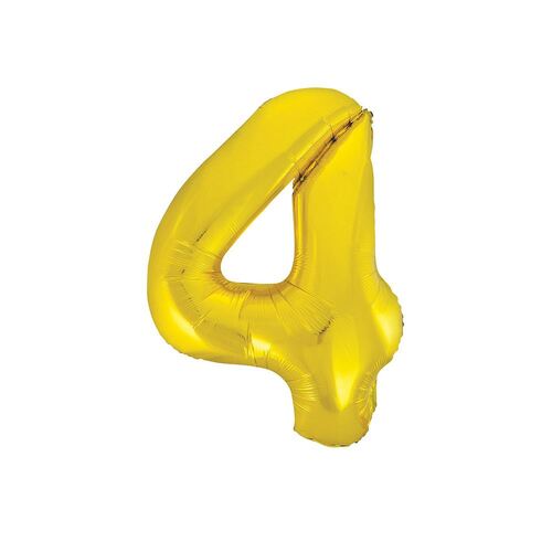 86cm Gold 4 Number Foil Balloon