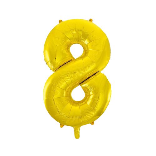 Gold 8 Number Foil Balloon 86cm