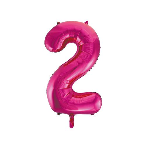 86cm Hot Pink 2 Number Foil Balloon