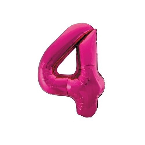 Hot Pink 4 Number Foil Balloon 86cm