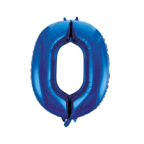 86cm Royal Blue 0 Number Foil Balloon