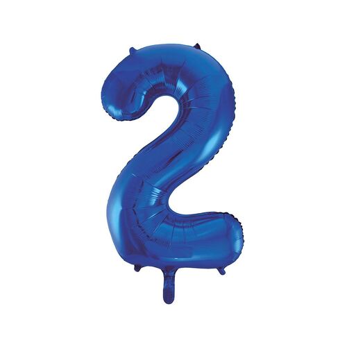 86cm Royal Blue 2 Number Foil Balloon