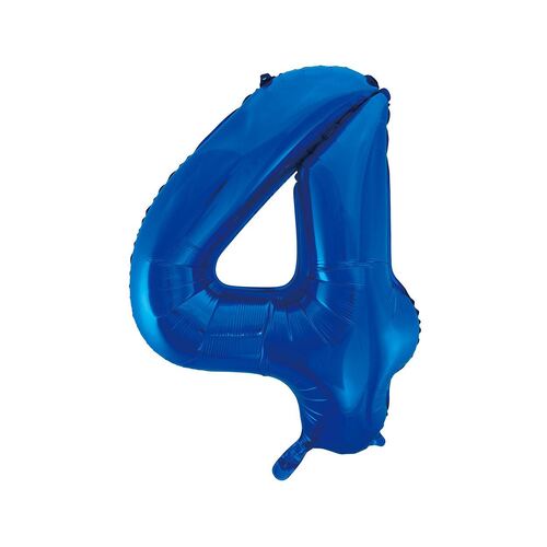 86cm Royal Blue 4 Number Foil Balloon