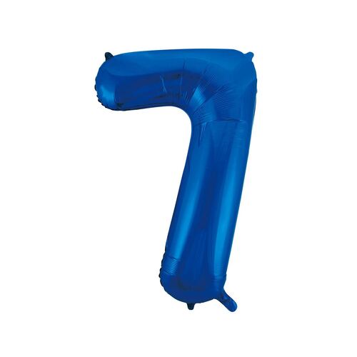 86cm Royal Blue 7 Number Foil Balloon