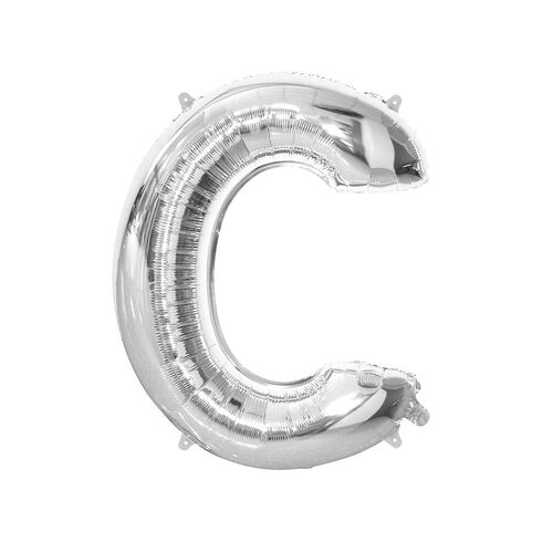 Silver C Letter Foil Balloon 86cm 