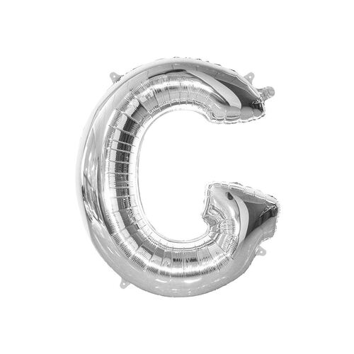 Silver G Letter Foil Balloon 86cm 